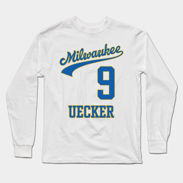 Retro Bob Uecker Baseball Jersey Tribute Long Sleeve T-Shirt by darklordpug